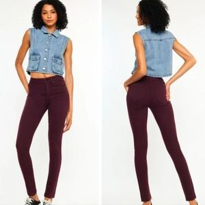 KanCan Women's Rich Burgundy Skinny Jeans